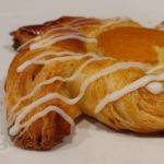 close up of the apricot pinwheel danish